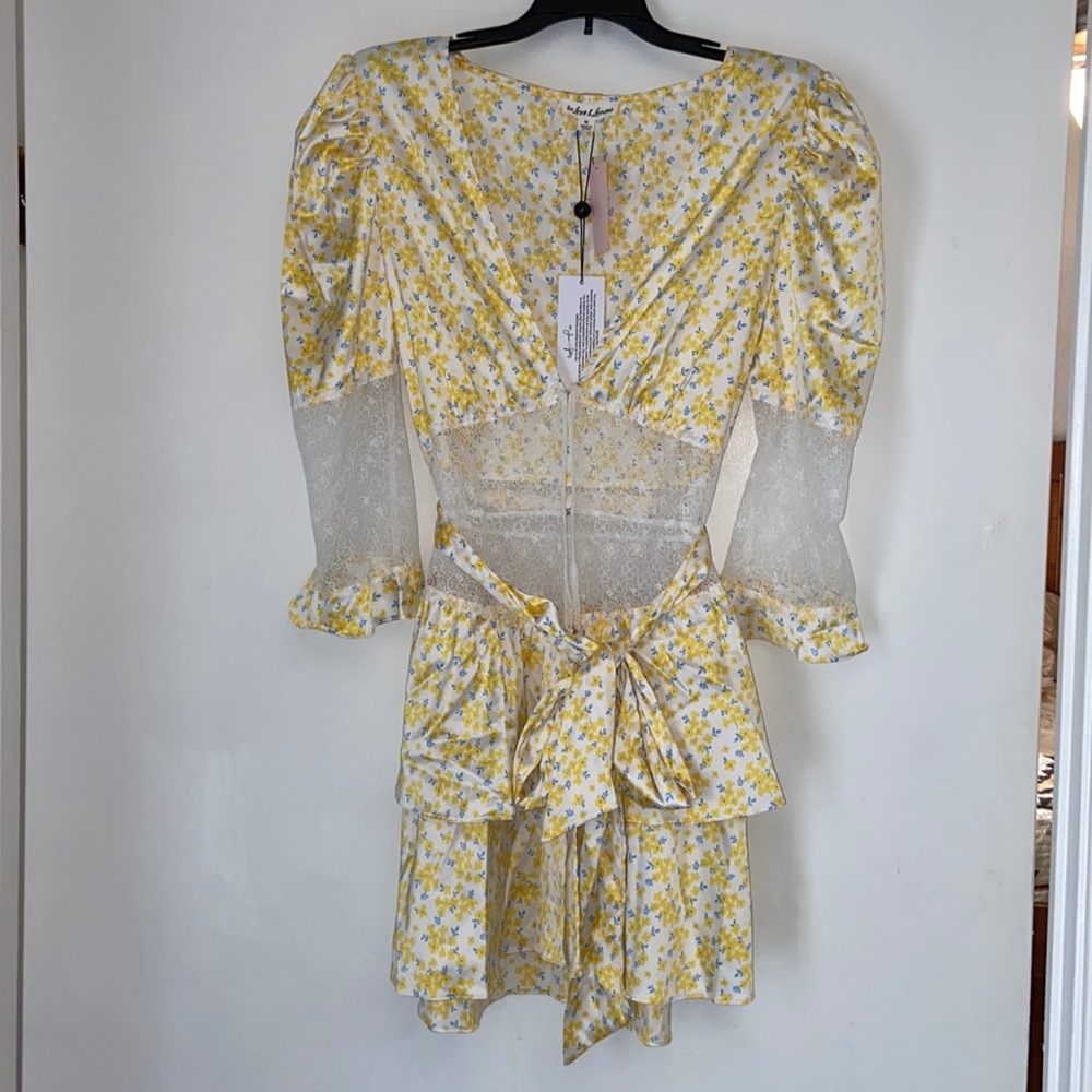 For Love and Lemons Victoria Secret Yellow Lace Floral Robe